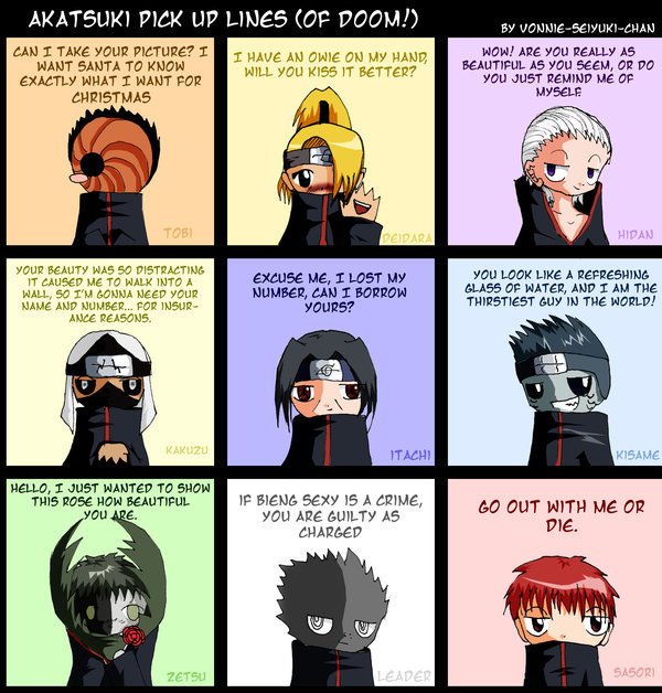 Akatsuki Pick up lines